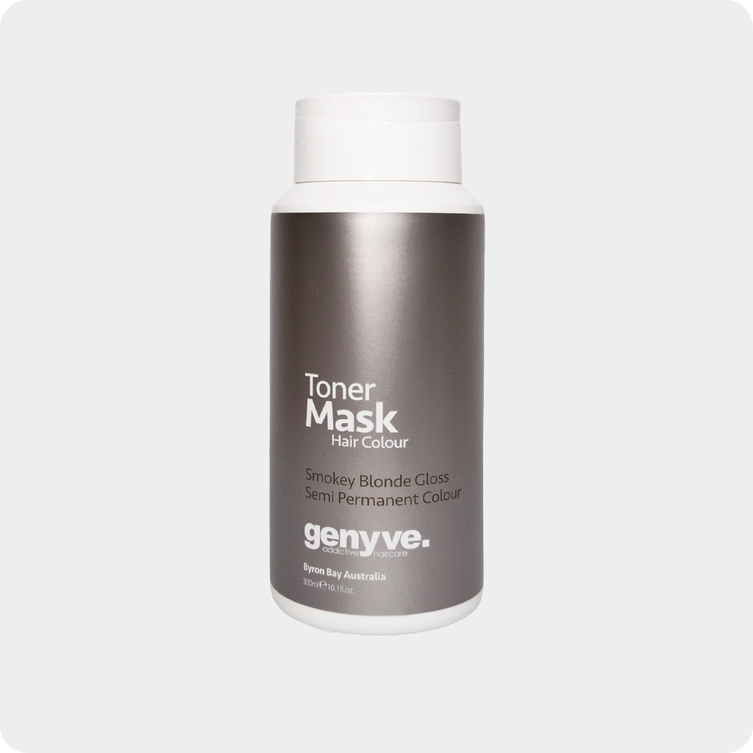 Genyve Smokey Blonde Toner Mask: Neutralise Brass & Add Gloss Genyve Smokey Blonde Toner Mask colour-depositing mask for smoky, cool blonde tones