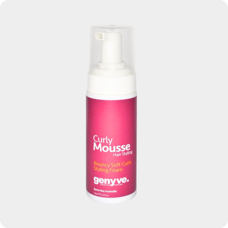 Genyve Curly Mousse lightweight styling foam for defined curls and frizz control